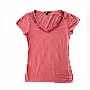 GAP Beaded V-Neck Shirt